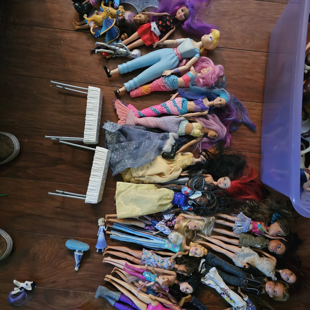 Barbie Doll Collection with Colorful Outfits and Accessories